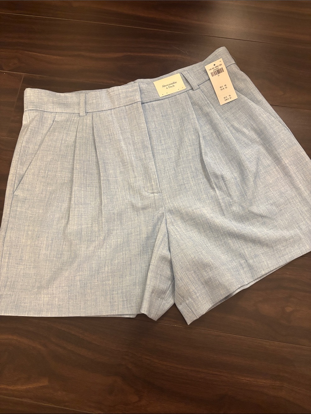 Abercrombie Ultra High Light Blue Pleated Women’s Shorts